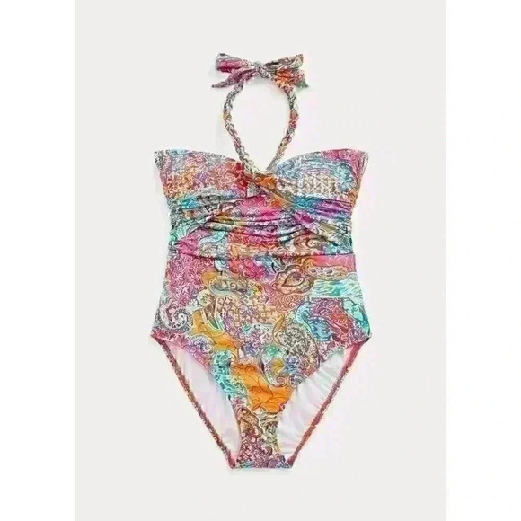 Lauren Ralph Lauren Other - NEW Ralph Lauren Women's 16 Print Twist-Bandeau One-Piece Swimsuit NWT $150